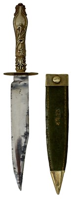 Lot 571 - A BOWIE KNIFE BY R. LINGARD, PEA CROFT, SHEFFIELD