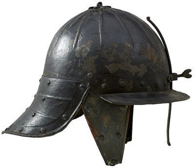 Lot 367 - AN ENGLISH CIVIL WAR PERIOD CROMWELLIAN SINGLE BAR LOBSTER TAIL HELMET