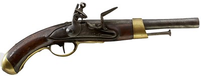 Lot 505 - A FRENCH PATTERN 1786 FLINTLOCK SEA SERVICE PISTOL