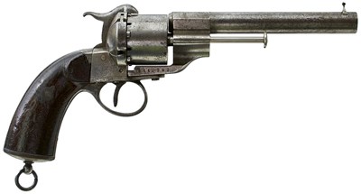 Lot 513 - A 12MM SIX SHOT MODEL 1854 PINFIRE REVOLVER BY LEFAUCHEUX