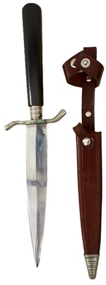 Lot 573 - A CLEAN EARLY 20TH CENTURY BOWIE OR SHEATH KNIFE