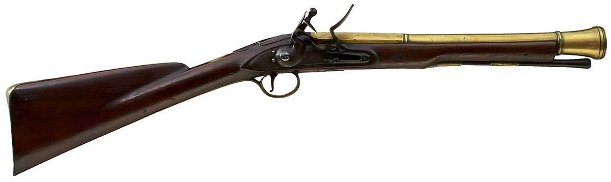 Lot 689 - A FLINTLOCK BLUNDERBUSS BY KETLAND & CO.