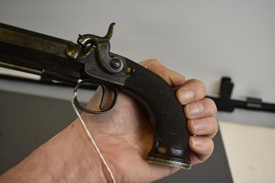Lot 629 - A SCARCE CRISP PAIR OF 18-BORE LEFT AND RIGHT HANDED PERCUSSION BELT PISTOLS BY SAMUEL NOCK