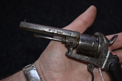 Lot 681 - A 7MM SIX-SHOT BELGIAN PINFIRE REVOLVER