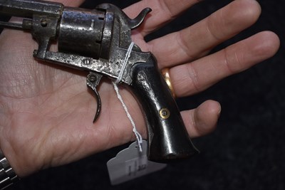 Lot 681 - A 7MM SIX-SHOT BELGIAN PINFIRE REVOLVER