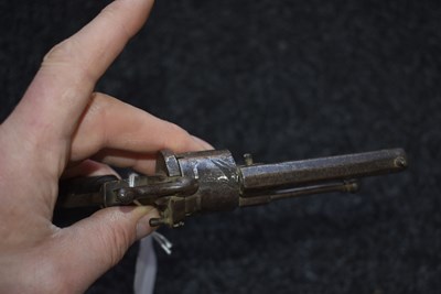 Lot 681 - A 7MM SIX-SHOT BELGIAN PINFIRE REVOLVER