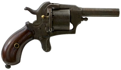 Lot 670 - A RARE 7MM FIVE-SHOT PINFIRE SHEATH TRIGGER REVOLVER BY FAGNUS OF LIEGE