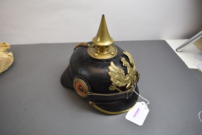 Lot 753 - A PRUSSIAN OTHER RANK'S PICKELHAUBE