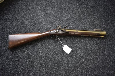 Lot 693 - A FLINTLOCK BAYONET BLUNDERBUSS BY EGG