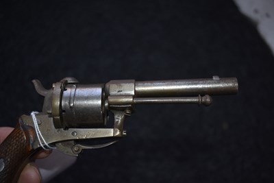 Lot 676 - A 7MM SIX-SHOT BELGIAN PINFIRE REVOLVER