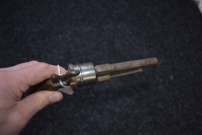 Lot 676 - A 7MM SIX-SHOT BELGIAN PINFIRE REVOLVER