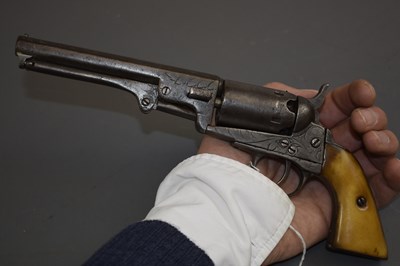 Lot 316 - A FIVE-SHOT PERCUSSION BELGIAN COPY OF A COLT POCKET REVOLVER