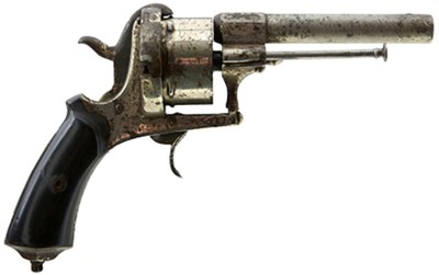 Lot 545 - A SPANISH 12MM EIGHT-SHOT PINFIRE REVOLVER