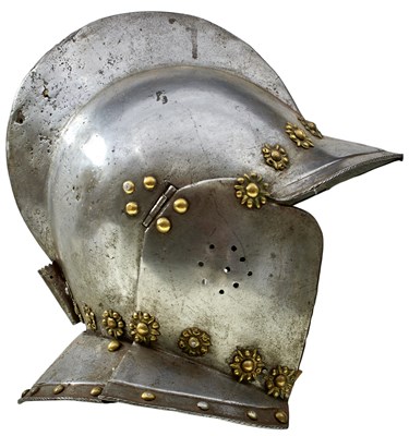 Lot A LATE 16TH CENTURY GERMAN BURGONET OR HELMET