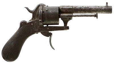 Lot 683 - A BIRMINGHAM PROOFED 7MM CALIBRE SIX-SHOT PINFIRE REVOLVER