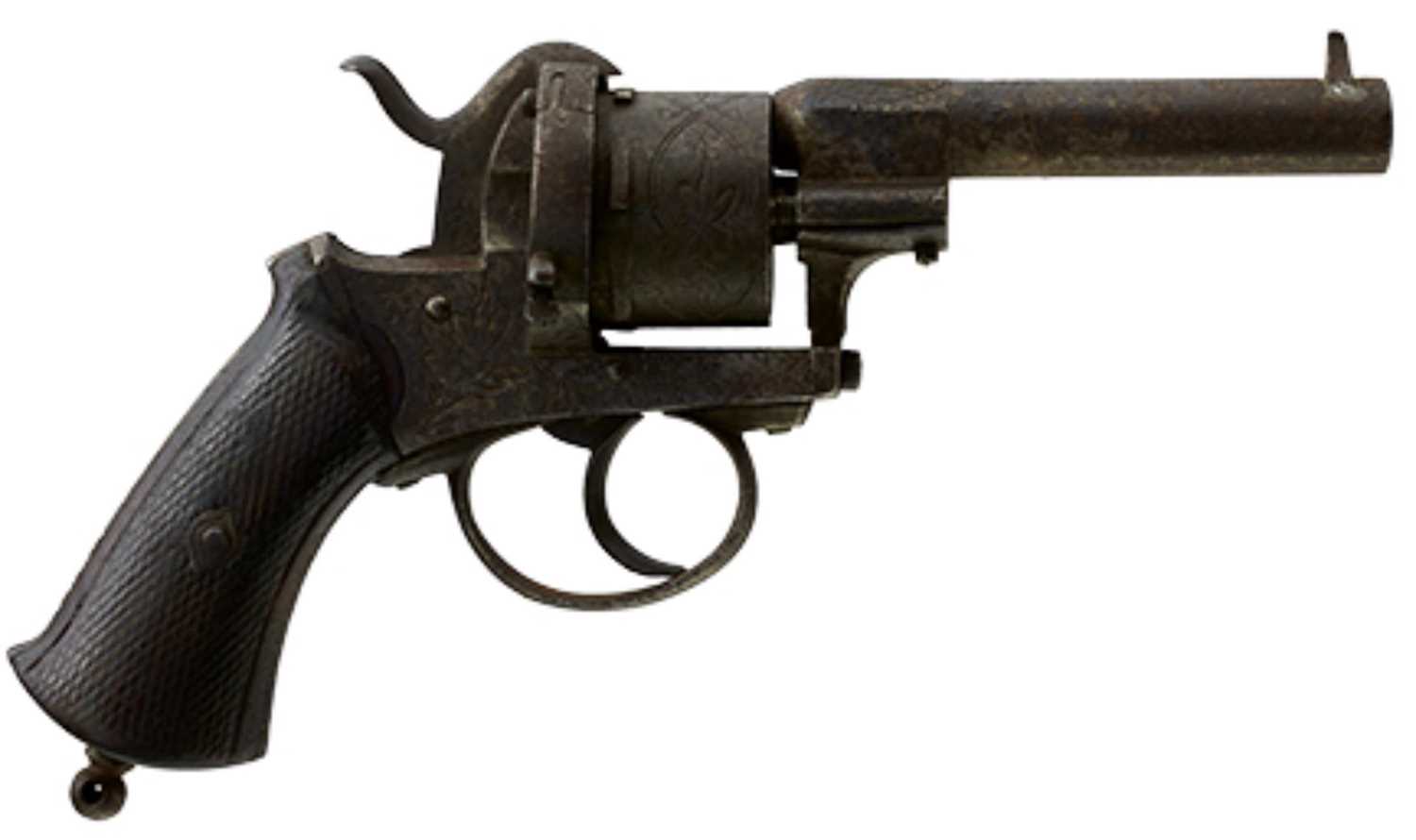 Lot 549 - A 9MM CALIBRE SIX-SHOT BELGIAN PINFIRE REVOLVER