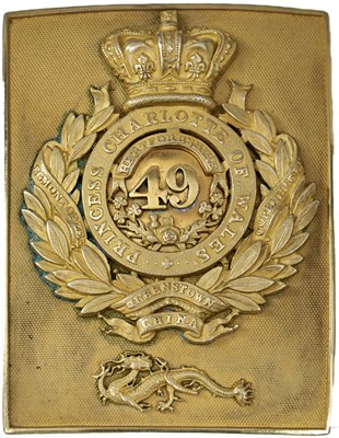 Lot A 49TH REGIMENT OF FOOT (PRINCESS CHARLOTTE OF WALES') OFFICER'S SHOULDER BELT PLATE