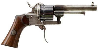 Lot 538 - A 7MM CALIBRE SIX-SHOT LEFAUCHEUX PATENT MODEL 1862 PINFIRE REVOLVER