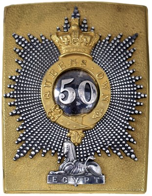 Lot A 50TH REGIMENT OF FOOT (QUEEN'S OWN SURREY) OFFICER'S SHOULDER BELT PLATE