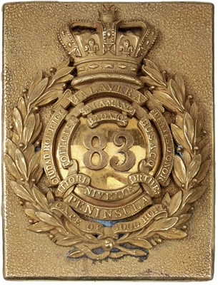 Lot AN 83RD REGIMENT OF FOOT (COUNTY OF DUBLIN) OFFICER'S SHOULDER BELT PLATE