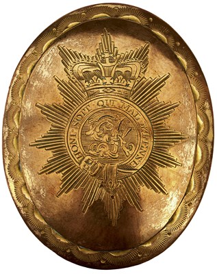 Lot A GEORGIAN HOUSEHOLD CAVALRY OFFICER'S SHOULDER BELT PLATE