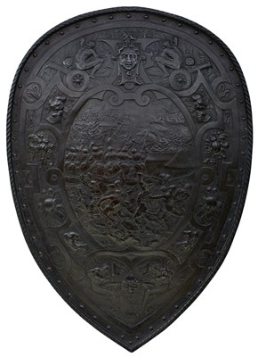 Lot A CAST IRON SHIELD IN THE ELKINGTON FASHION