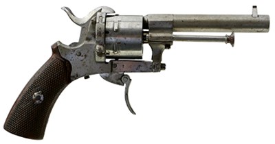 Lot 539 - A 7MM CALIBRE SIX-SHOT BELGIAN PINFIRE REVOLVER