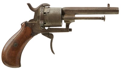 Lot 542 - A 7MM CALIBRE SIX-SHOT GERMAN PINFIRE REVOLVER