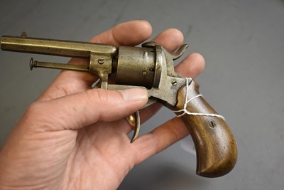 Lot 684 - A 7MM CALIBRE SIX-SHOT GERMAN PINFIRE REVOLVER