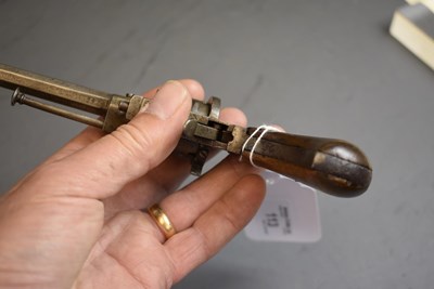 Lot 684 - A 7MM CALIBRE SIX-SHOT GERMAN PINFIRE REVOLVER