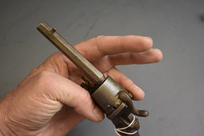 Lot 684 - A 7MM CALIBRE SIX-SHOT GERMAN PINFIRE REVOLVER