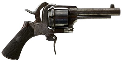 Lot 689 - A 7MM CALIBRE SYSTEME ITALIENE SIX-SHOT PINFIRE REVOLVER