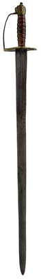 Lot 340 - AN 18TH CENTURY SLOTTED HILT OFFICER'S SWORD