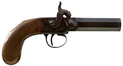 Lot 640 - AN 18-BORE PERCUSSION MAN STOPPER BELT PISTOL