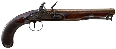 Lot 613 - A .650 CALIBRE FLINTLOCK OFFICER'S PISTOL BY COLLINS OF LONDON