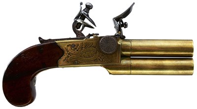 Lot 612 - A PAIR OF 50-BORE FLINTLOCK BOXLOCK TAP ACTION POCKET PISTOLS BY MORTIMER