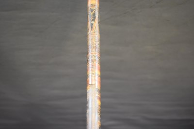 Lot 66 - A SRI LANKAN OR SOUTHERN INDIAN LACQUERED POLE ARM