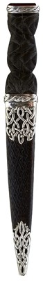 Lot 411 - A VICTORIAN HALLMARKED SILVER SGIAN DUBH OF LARGE SIZE