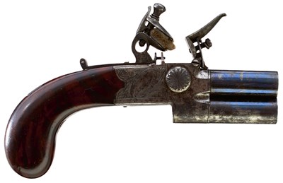 Lot 586 - AN 80-BORE FLINTLOCK BOXLOCK TAP ACTION POCKET PISTOL BY WELCH OF BANBURY