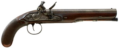 Lot 582 - A 20-BORE FLINTLOCK OFFICER'S PISTOL BY SHARPE OF LONDON