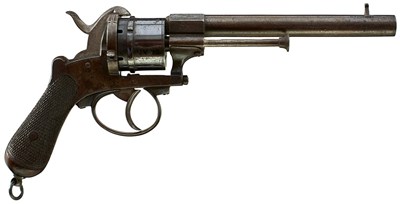 Lot 597 - A 10MM SIX-SHOT PINFIRE REVOLVER