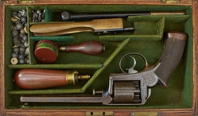 Lot 600 - A CASED 54-BORE FIVE-SHOT PERCUSSION MODEL 1851 ADAMS REVOLVER TO ADMIRAL GEORGE HENRY DOUGLAS