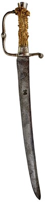 Lot 353 - AN 18TH CENTURY SILVER HILTED HUNTING HANGER