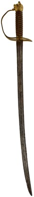 Lot 357 - AN 18TH CENTURY SLOTTED HILT HANGER POSSIBLY FOR A MIDSHIPMAN