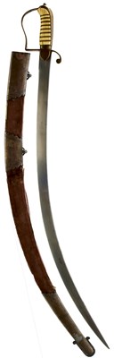 Lot 246 - A LATE 18TH CENTURY GEORGIAN INDIAN ARMY OFFICER’S SWORD WITH TROPHY BLADE