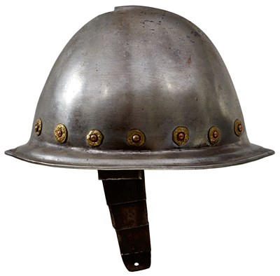 Lot 380 - A MINIATURE ITALIAN CABASET OR HELMET