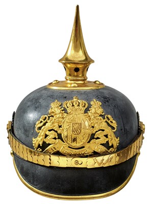 Lot 478 - A GOOD IMPERIAL GERMAN BAVARIAN 1 YEAR VOLUNTEER OFFICER’S PICKELHAUBE