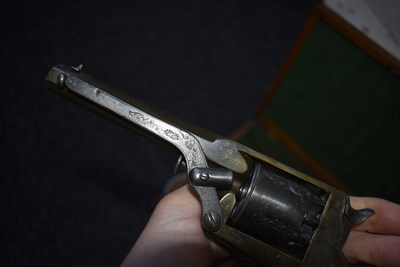 Lot 607 - A CASED 80-BORE PERCUSSION FIVE-SHOT FOURTH MODEL TRANTER REVOLVER