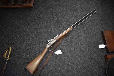 Lot 567 - A .577 OBSOLETE CALIBRE SPORTERIZED MILBANK-AMSLER TRAPDOOR SPORTING GUN