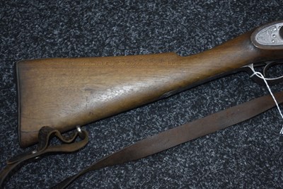 Lot 567 - A .577 OBSOLETE CALIBRE SPORTERIZED MILBANK-AMSLER TRAPDOOR SPORTING GUN